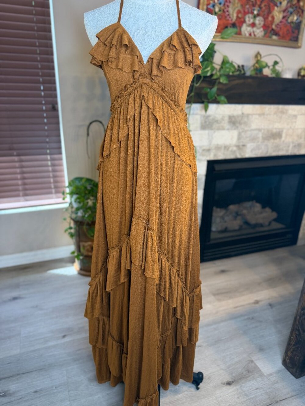 Free People Ruffle Halter Maxi Dress - NWT - S